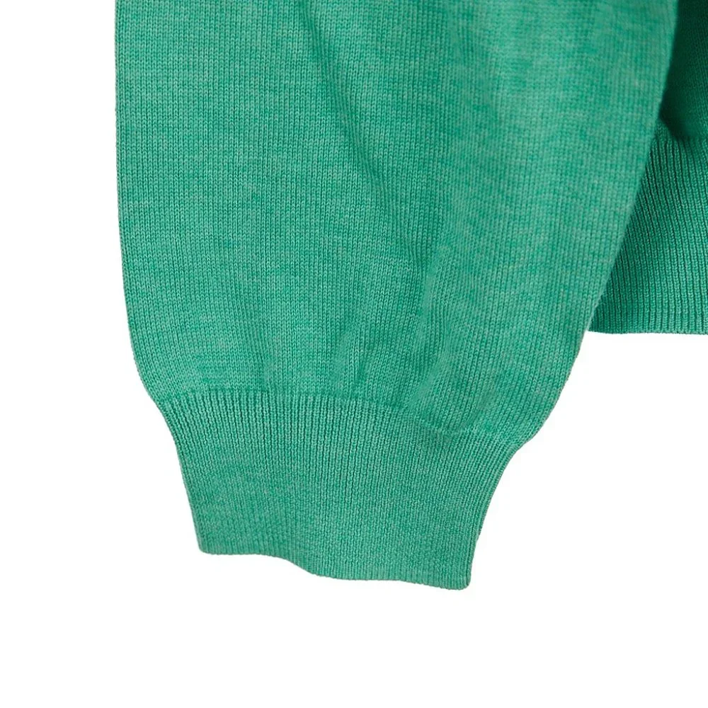 Brooks Brothers Pullover V-Neck Sweater Polo Green Supima Men's Large - Picture 4 of 5